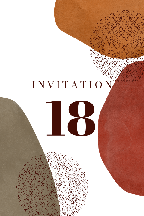 Carte d'invitation tendance avec des formes colorées