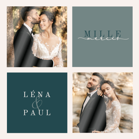 Carte de remerciement avec photos