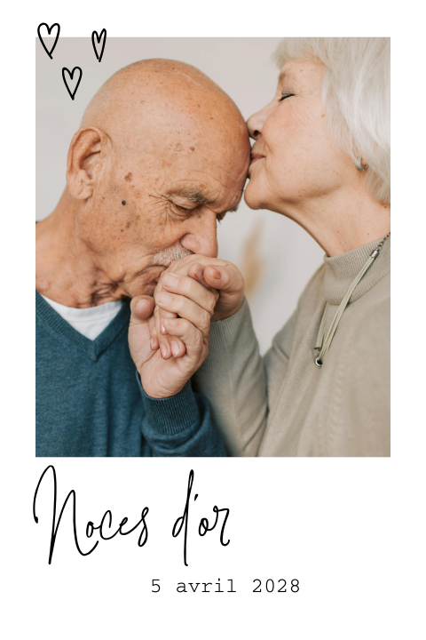 Invitation anniversaire mariage avec photo du couple