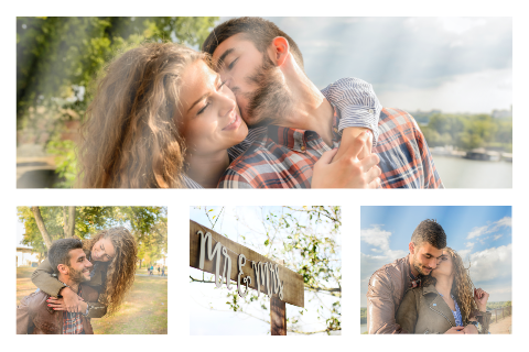 Faire-part de mariage avec 4 photos personnelles