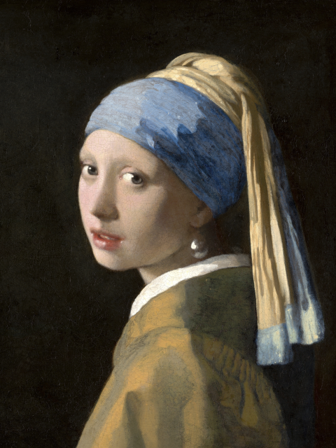 Affichez la fille avec la boucle d'oreille de perle de Johannes Vermeer