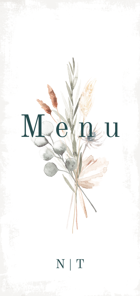 Carte de menu avec des fleurs des champs