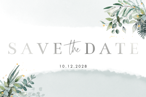Save the date élégante avec des fleurs à l'aquarelle