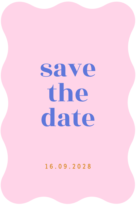 Save the date avec bordure ondulée