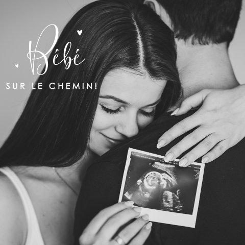 Annonce de grossesse avec une grande photo