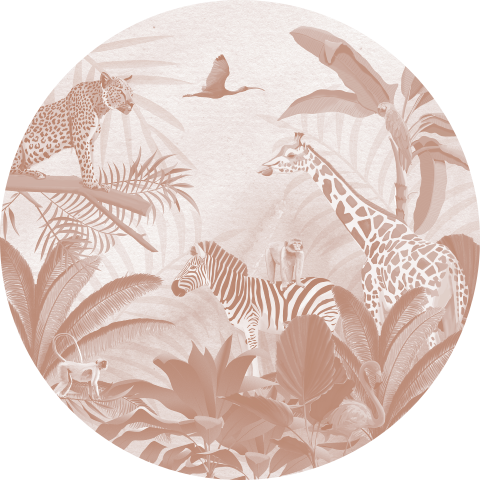 Kreis Alu-Dibond Dschungel braun