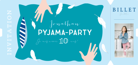 Carte d'invitation à une soirée pyjama d'anniversaire