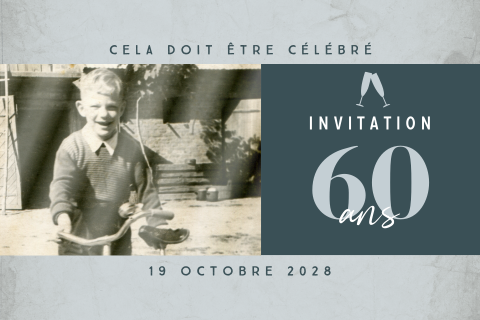 Carte d'invitation avec un look vintage et une photo