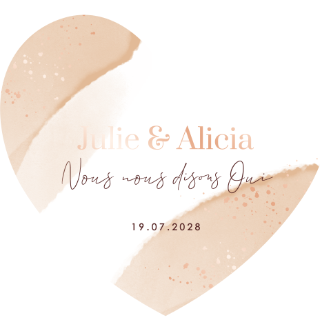 Faire-part romantique en forme de cœur