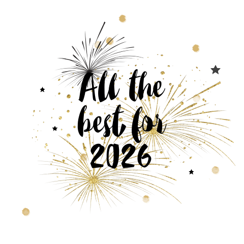 Carte de vœux avec des feux d'artifice et des étoiles