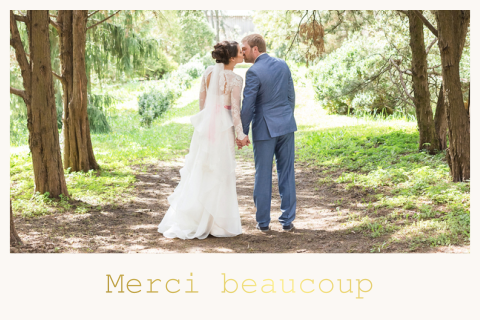 Carte de remerciement avec dorure, photo et fleurs séchées