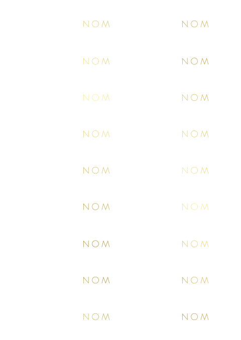 Marque-place avec prénom en dorure