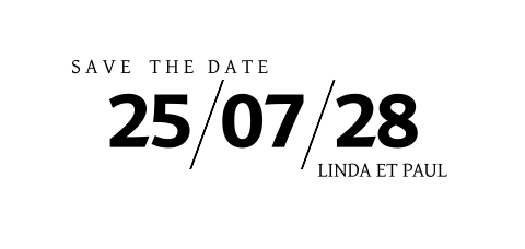 Save the date moderne en noir et blanc