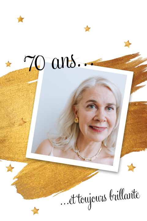 Carte d'invitation magnifique avec une photo et des étoiles dorées