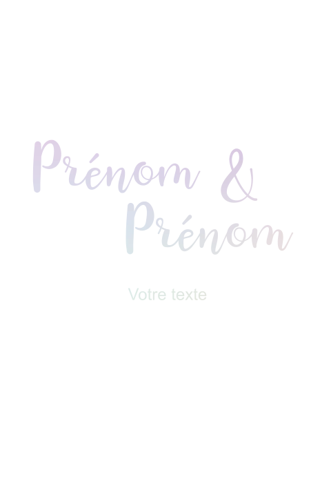 Faire-part de mariage, holographie, format  portrait double, à créer