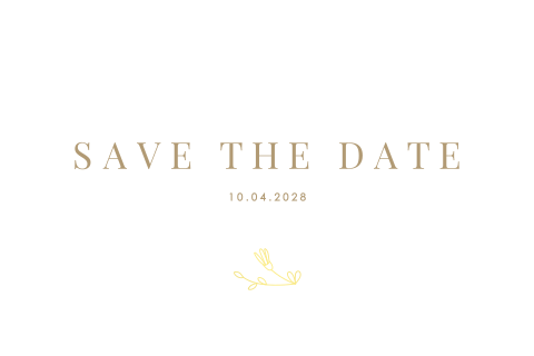 Save the date minimaliste avec des détails dorés