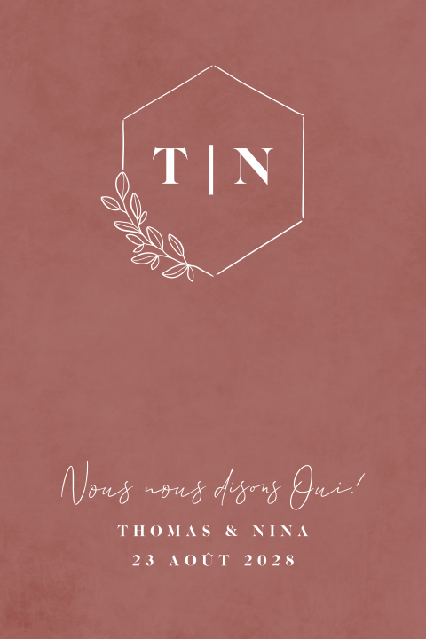 Faire-part couleurs brune, élégant avec des coins arrondis