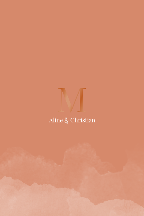 Menu avec fond aspect aquarelle et lettres en vernis