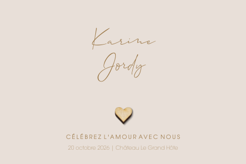 Invitation de la mairie pour le mariage  | Opt. cœur en bois