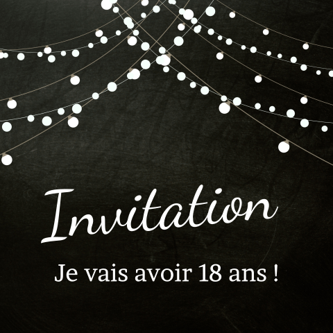 Carte d'invitation simple et classique avec des guirlandes lumineuses