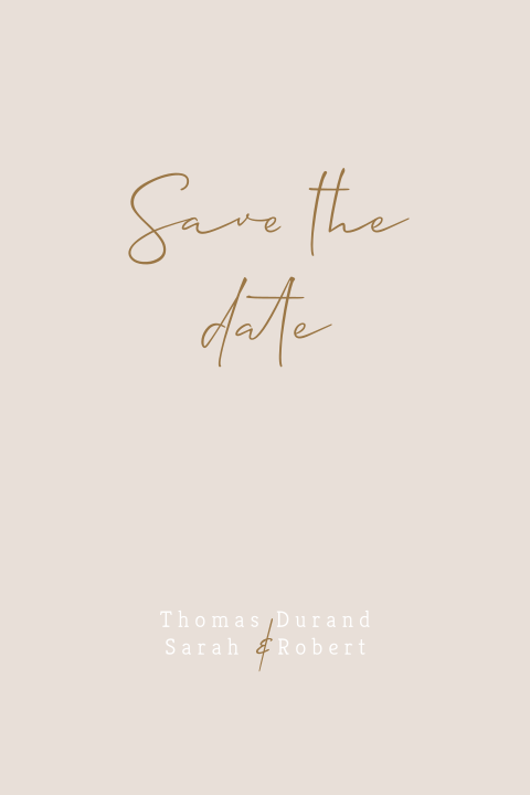 Save the date simple et élégante dans une teinte rose pâle
