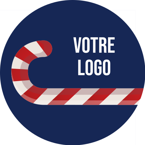 Autocollant Sucre d’orge de Noël pour logo – 20 ex.