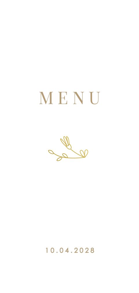 Menu élégant avec dorures