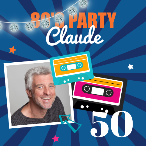 Carte d'invitation d'anniversaire pour un 80s party