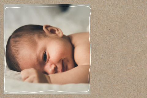Faire-part de naissance à créer avec 1 photo sur kraft-look