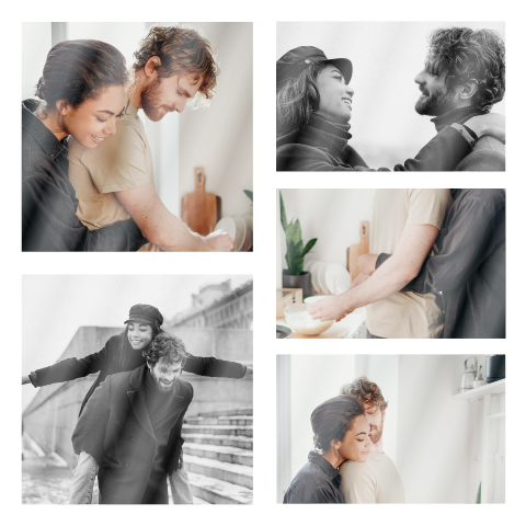 Créez votre invitation avec cinq photos.