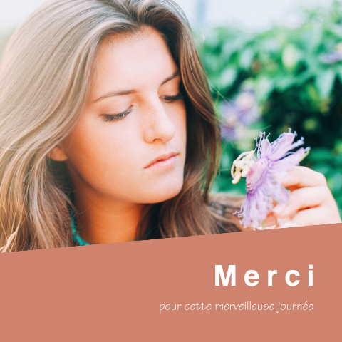 Remerciements pour la confirmation avec photo et texte sur terracotta