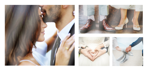 Faire-part de mariage avec 4 photos en format paysage XL