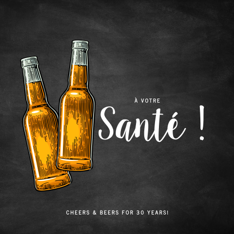 Invitation pour un 30e anniversaire avec bouteilles de bières