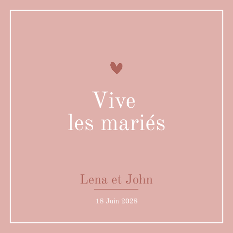 Carte de félicitations dans les tons rose poudré