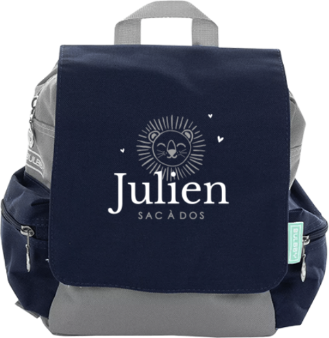 Sac à dos avec lion et prénom