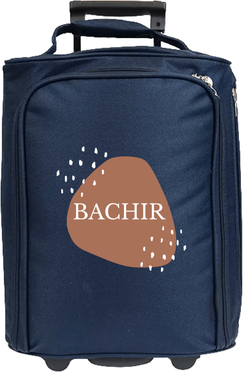 Valise à roulettes avec décoration abstraite et prénom