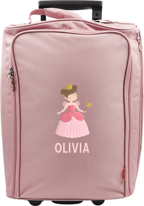 Valise à roulettes avec reine des fées et prénom