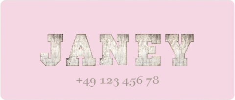 Étiquette de nom avec nom et numéro de téléphone en bois 70x30 mm