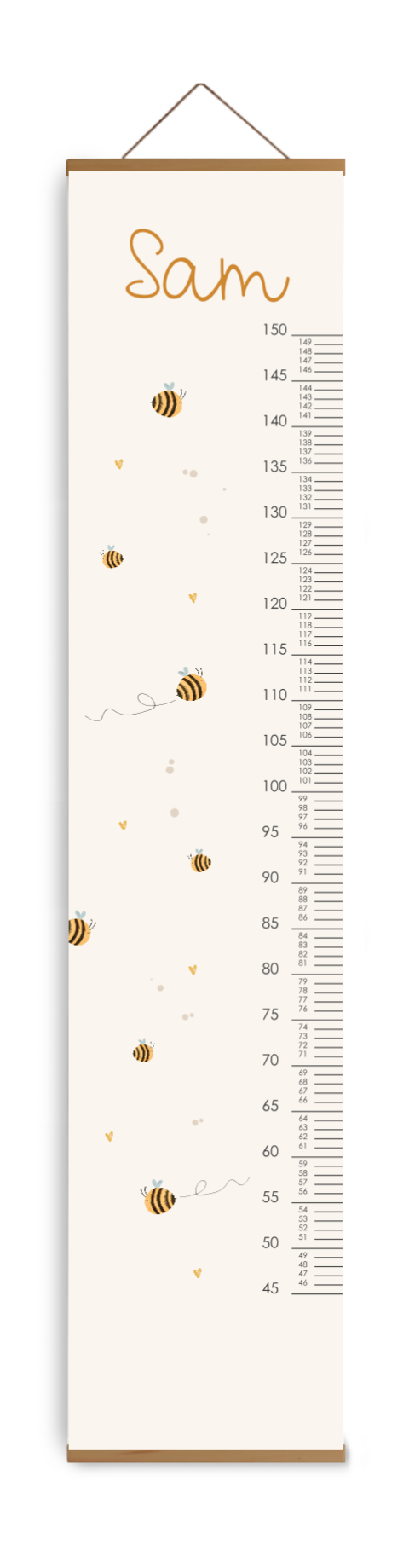 Toise avec des abeilles et des cœurs