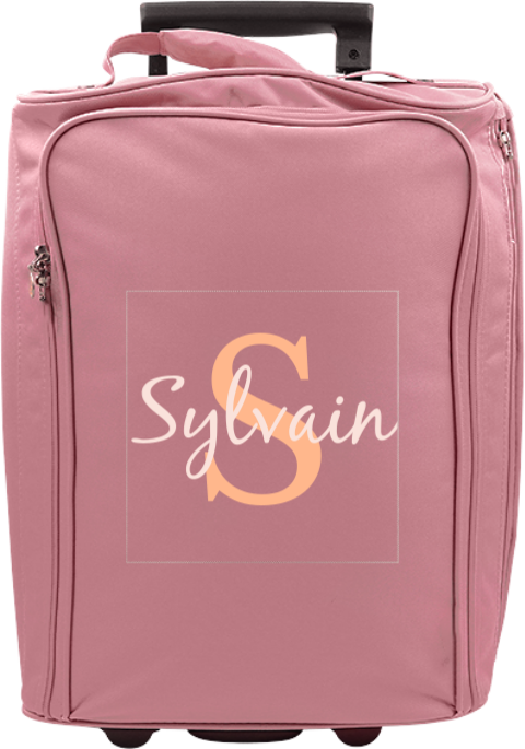 Valise à roulettes avec grande initiale et prénom