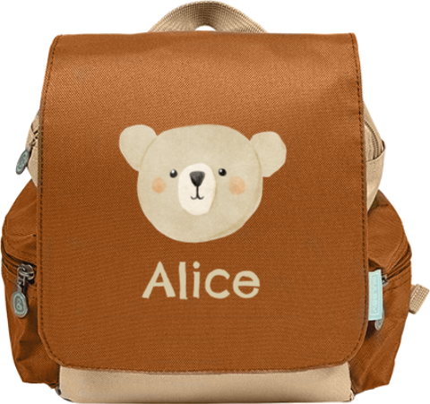 Sac à dos avec illustration tête d'ours