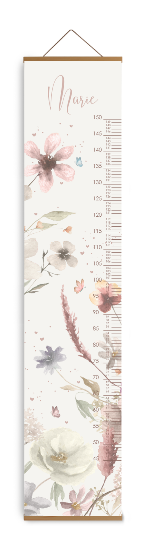 Toise avec des fleurs en aquarelle