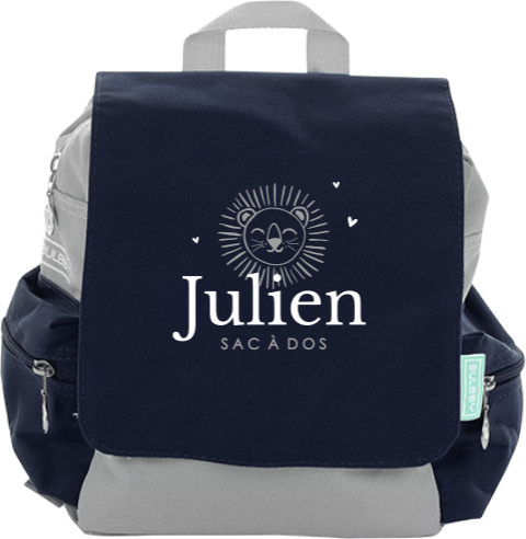 Sac à dos avec lion et prénom