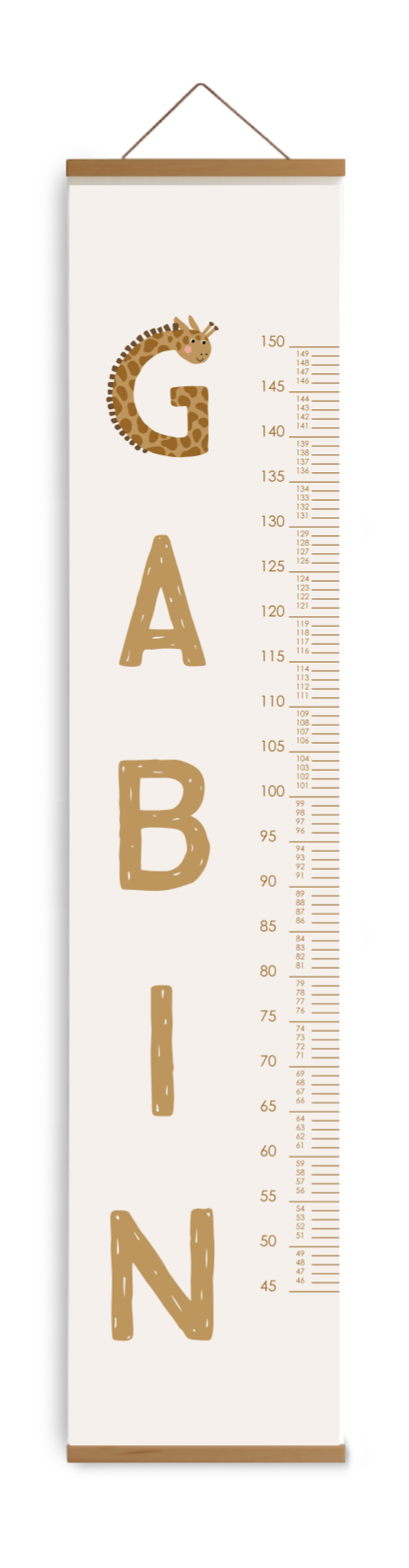 Toise avec un G rigolo en forme de girafe