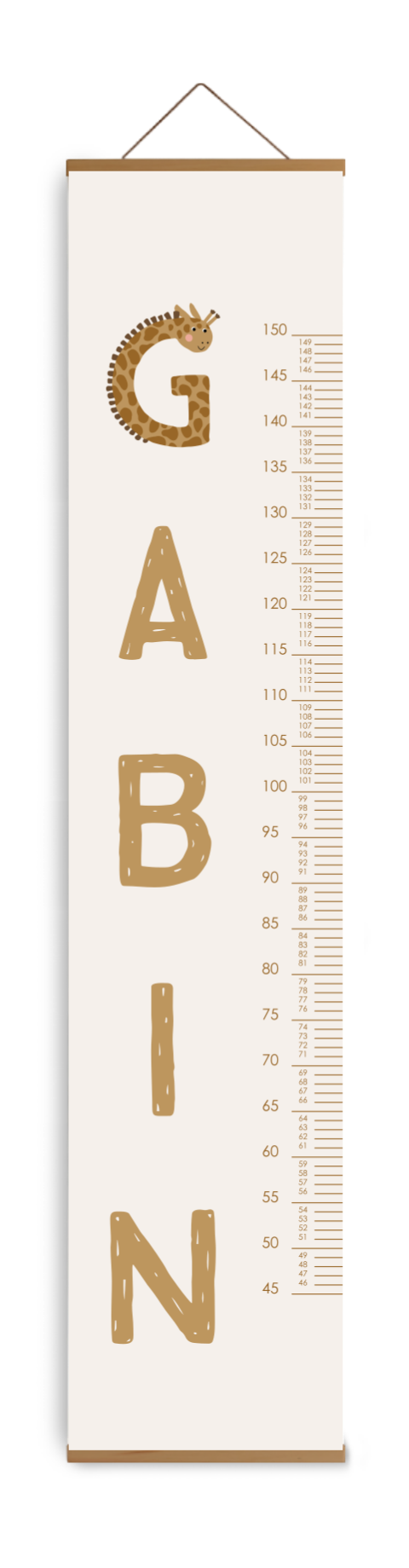 Toise avec un G rigolo en forme de girafe