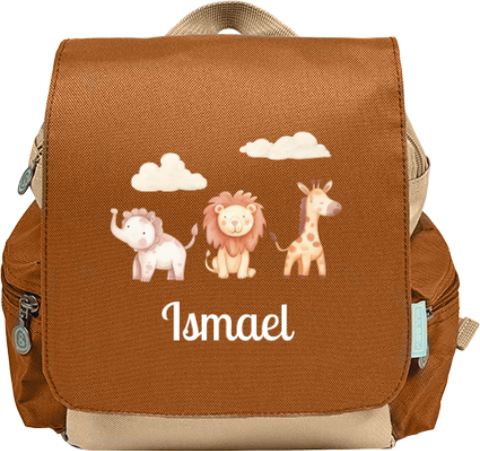 Sac à dos avec éléphant, lion et girafe