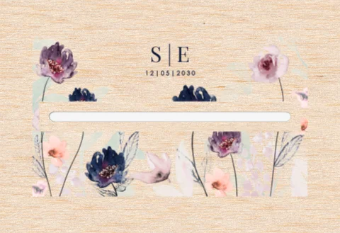 Urne mariage avec fleurs à l'aquarelle