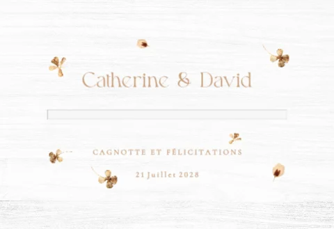 Urne mariage avec impression fleurs séchées