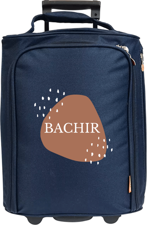 Valise à roulettes avec décoration abstraite et prénom