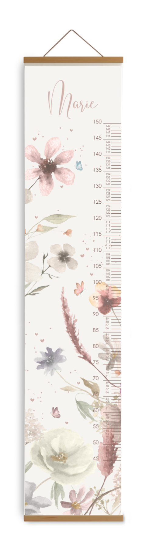 Toise avec des fleurs en aquarelle